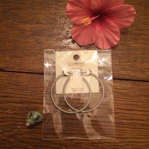 Sodajo Brass Jewelry Diamond-Cut Hoop Earrings